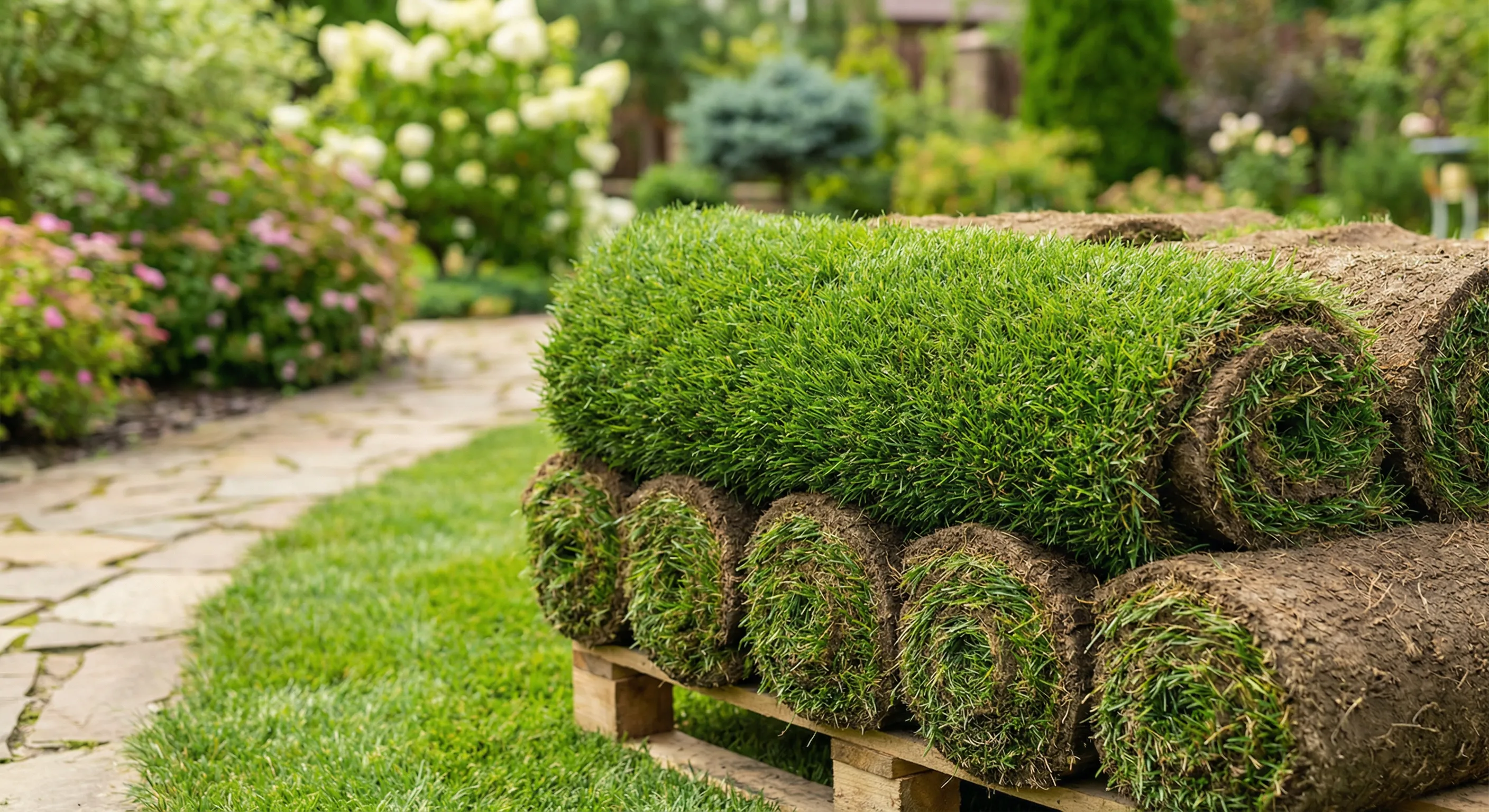 Gazon naturel en rouleau